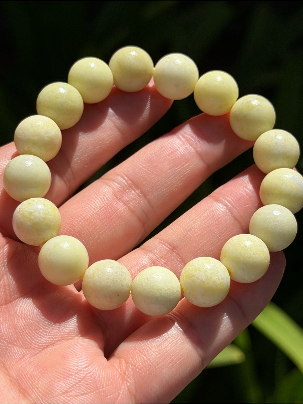 11.5mm Stretchable Lemon Jade Bracelet 2220